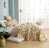 DaDa Bedding Yellow Fleur Floral Golden Orange Ivory Cream Scalloped Bedspread Set (18112) by DaDa Bedding Collection